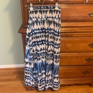 Joe Benbasset Blue and White Tie-Dye Maxi Skirt